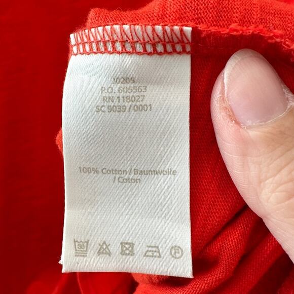 BODEN | Emily Bright Orange Jersey Knit Everyday Ruffled Midi Dress | Size 8 - Picture 7 of 8